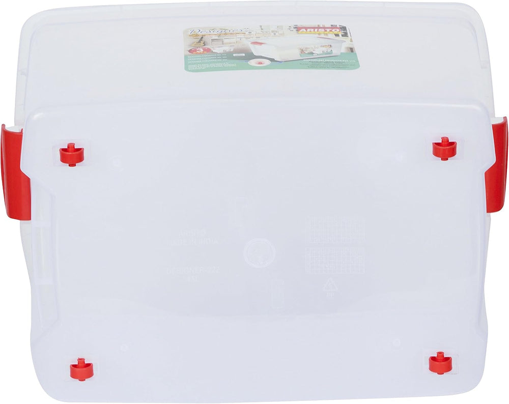 AIR O MATIC ARISTO Multipurpose Plastic Storage Container Box with Wheels 45 ...