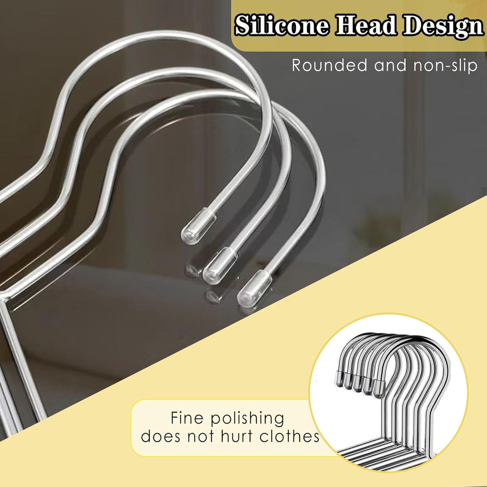50 Pack Metal Coat Hangers Clothing Hangers Heavy Duty, Stainless Steel for C...