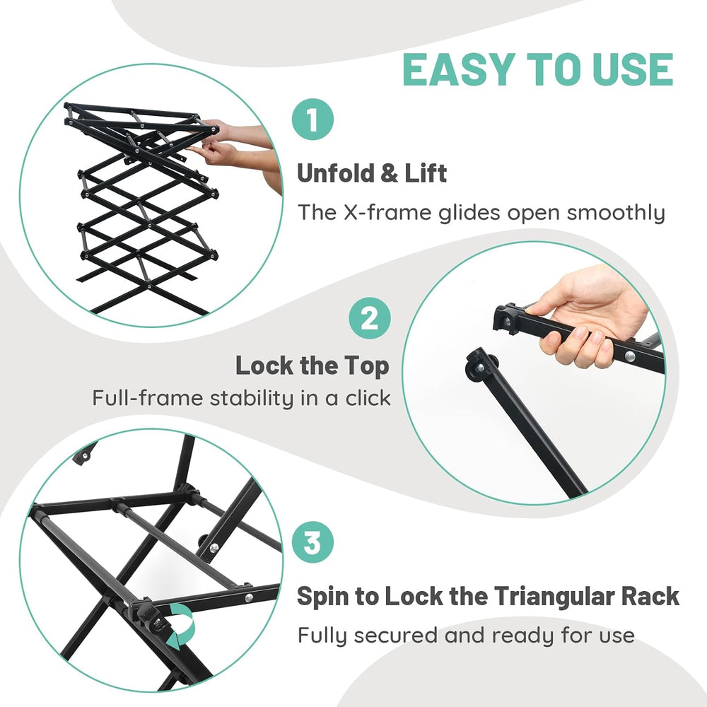 ZOES HOMEWARE 4 Tier Clothes Drying Rack Foldable | Foldable Clothing Drying ...