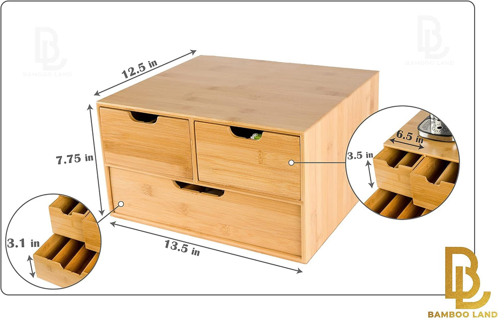 BAMBOO LAND- Extra Large Bamboo K Cup Holder for Counter, 2-Tier K-Cup Organi...