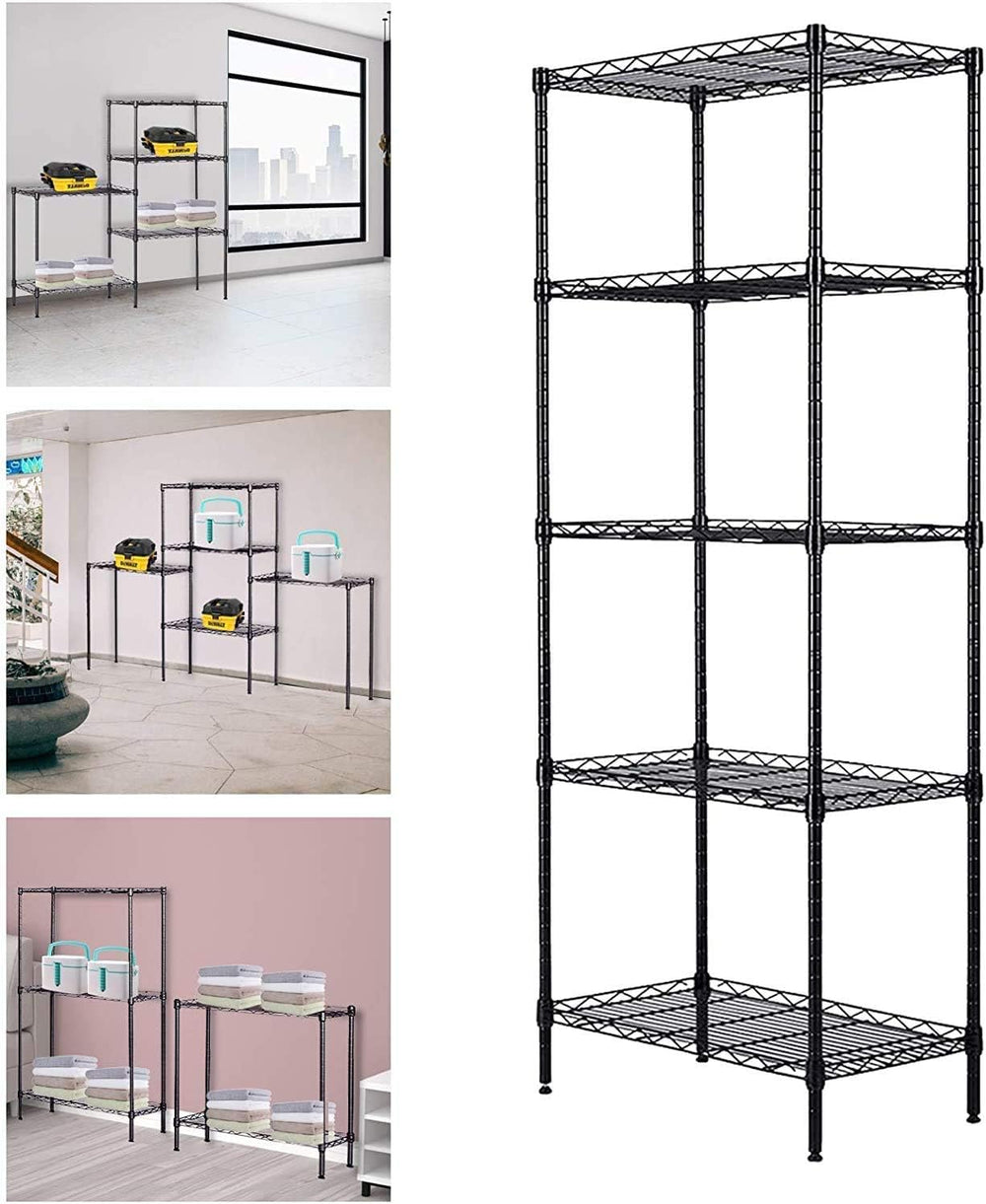 MACRO GLOBE 5-Tier Changeable Assembly Carbon Steel Standing Shelf Units,Wire...