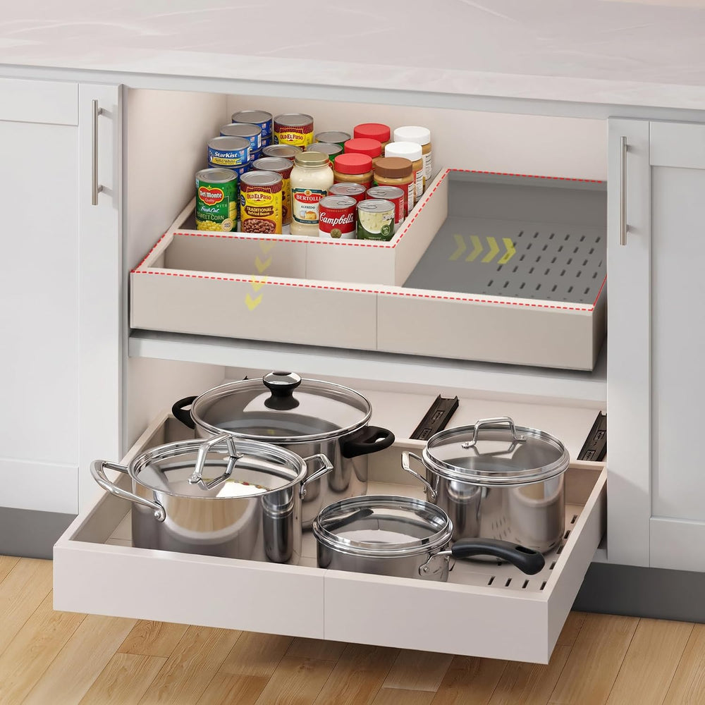 Fokyfok Pull out Cabinet Organizer,Expandable,No Drill,Heavy Duty,Kitchen