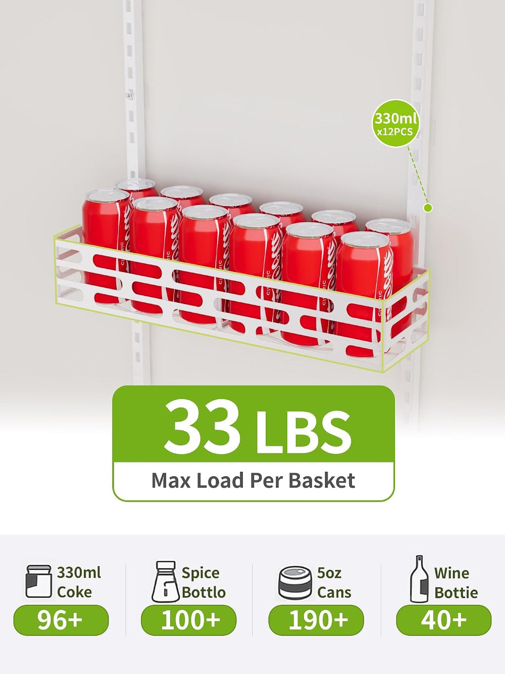 6-Tier Over Door Pantry Rack, Adjustable Hanging Storage Organizer for Kitche...