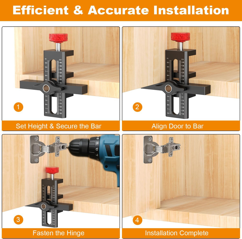 Cabinet Door Mounting Jig with Quick Edge Positioner – Adjustable Cabinet Doo...