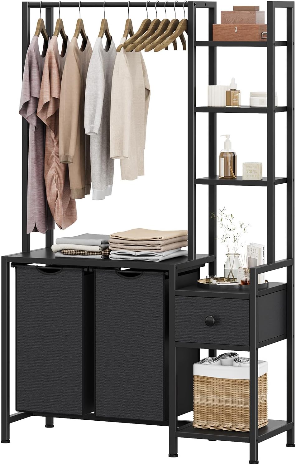 Creso hom Laundry Hamper with Shelf, 5 Tiers Tall Laundry Basket Sorter with ...