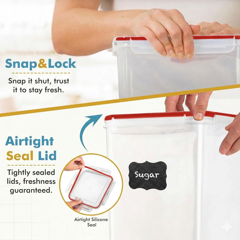 Shazo 2 PC (9.5L | 321 Oz) Extra Large Bulk Food Storage Containers with Airt...