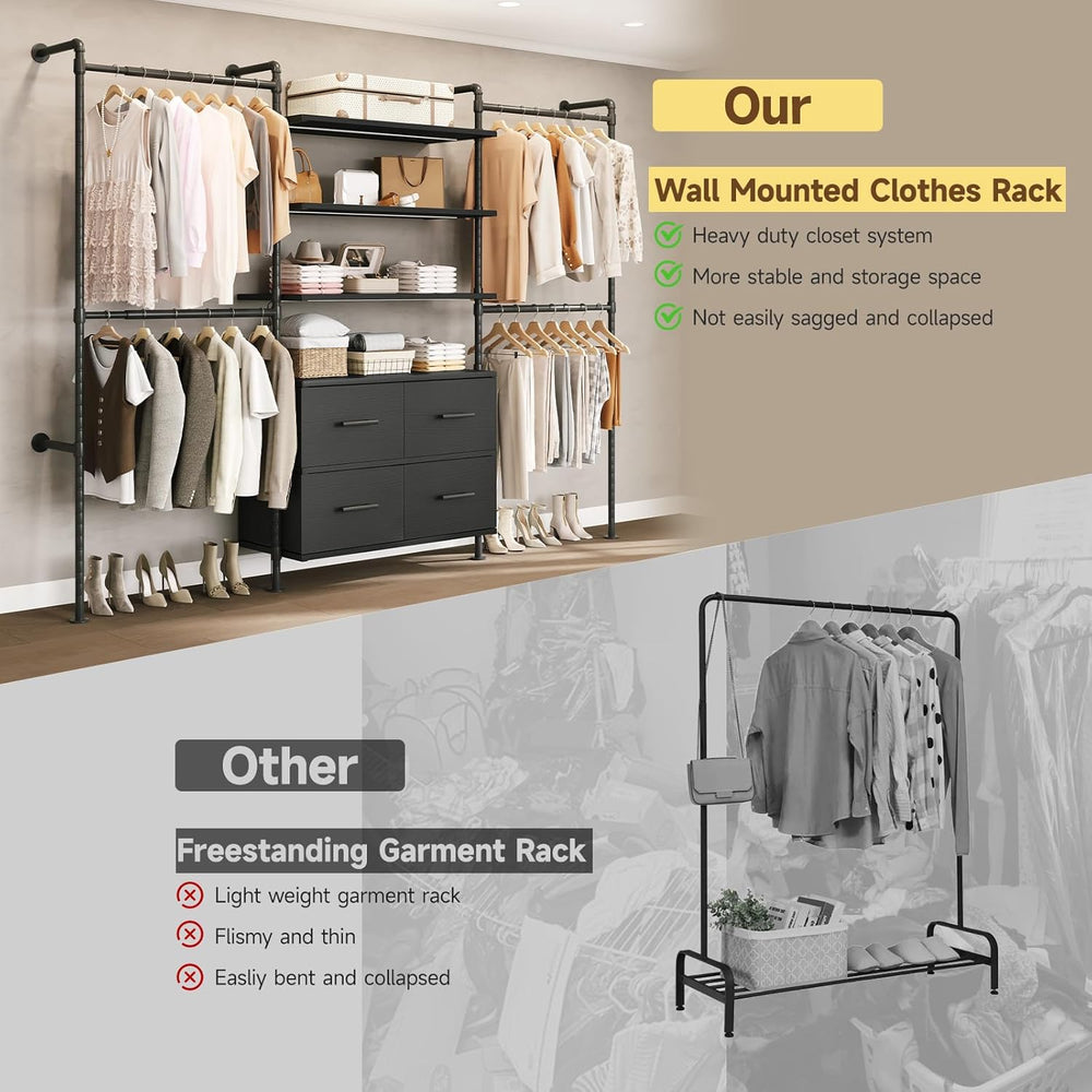 ONBRILL T3 Closet System with Stepless Dimmable LED Light & 4 Large Drawers