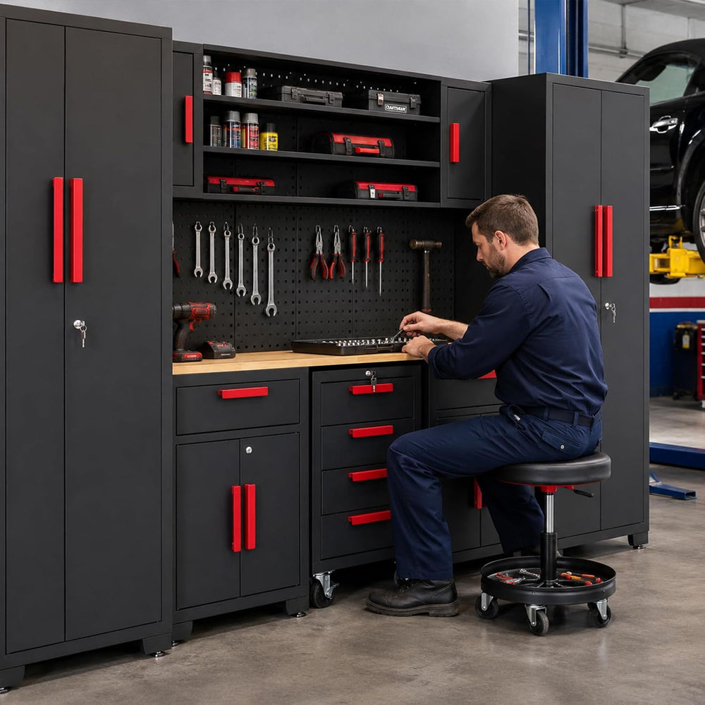 YELLOW JACKET Garage Storage Cabinets System, Locked 8-Pcs