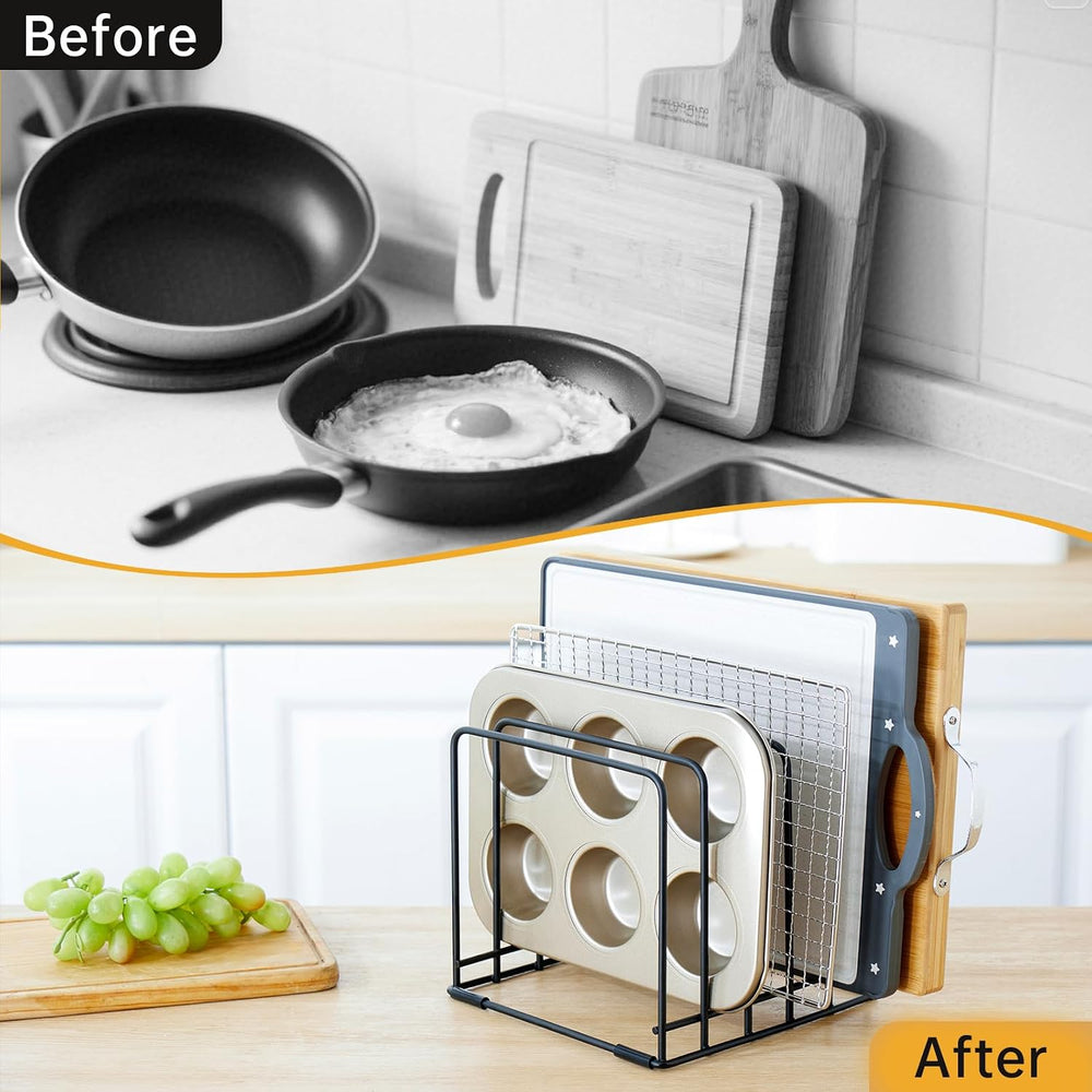 2-Pack 5-Tier Cutting Board Holder, Kitchen Cabinet Organizer Holder, Space-S...