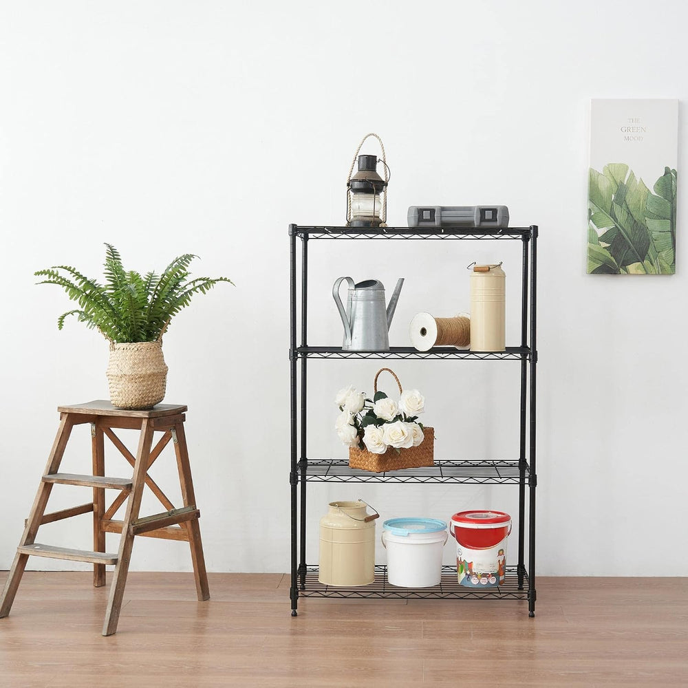 Displays By Jack 4 Tier Wire Shelving Unit Storage Rack, Metal Heavy Duty Uti...