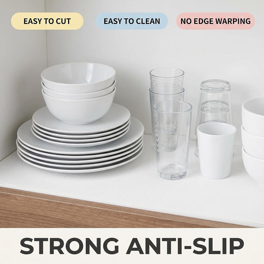 Coavas Shelf and Cabinet Liner, Easy Cut Protective (White, 24 in x 10 ft)