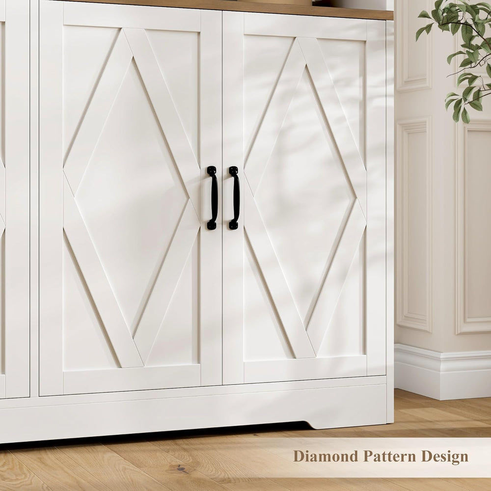 HOSTACK 55" W Pantry Cabinet, 71" Tall Kitchen Hutch Storage Cabine...