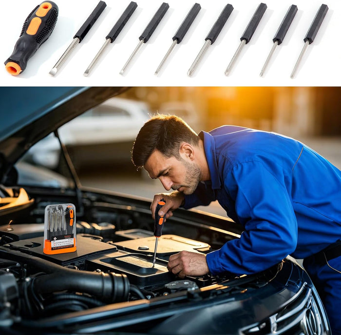 Car Emergency Roadside Assistance Kit with Jumper Cables Tire Inflator Automotive Kit for Car Vehicle(Orange)