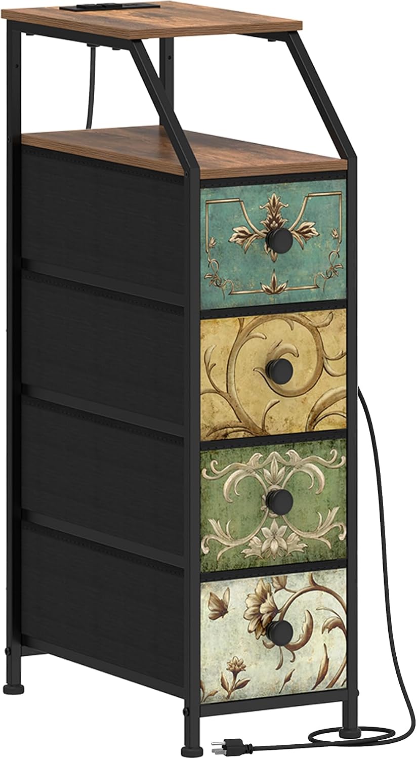 Tohomeor Narrow Dresser Tall Skinny Storage Tower Vertical Slim Chest of Draw...