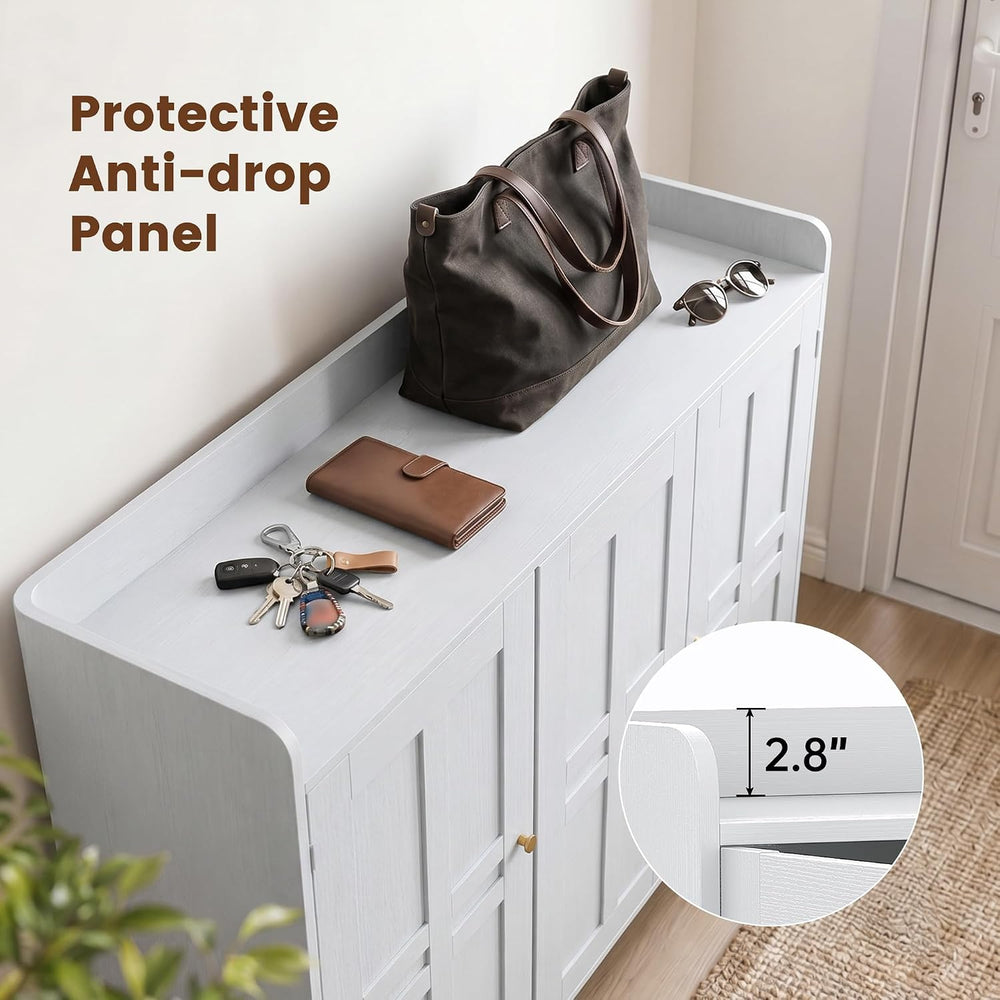 Miereirl 6-Tier 3 Doors Shoe Storage Cabinet, 45" Tall Entryway Shoe Sto...