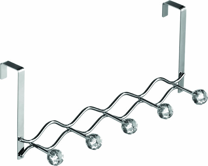 Premier Housewares 5 Diamante Hook Over Door Hanger - Clear