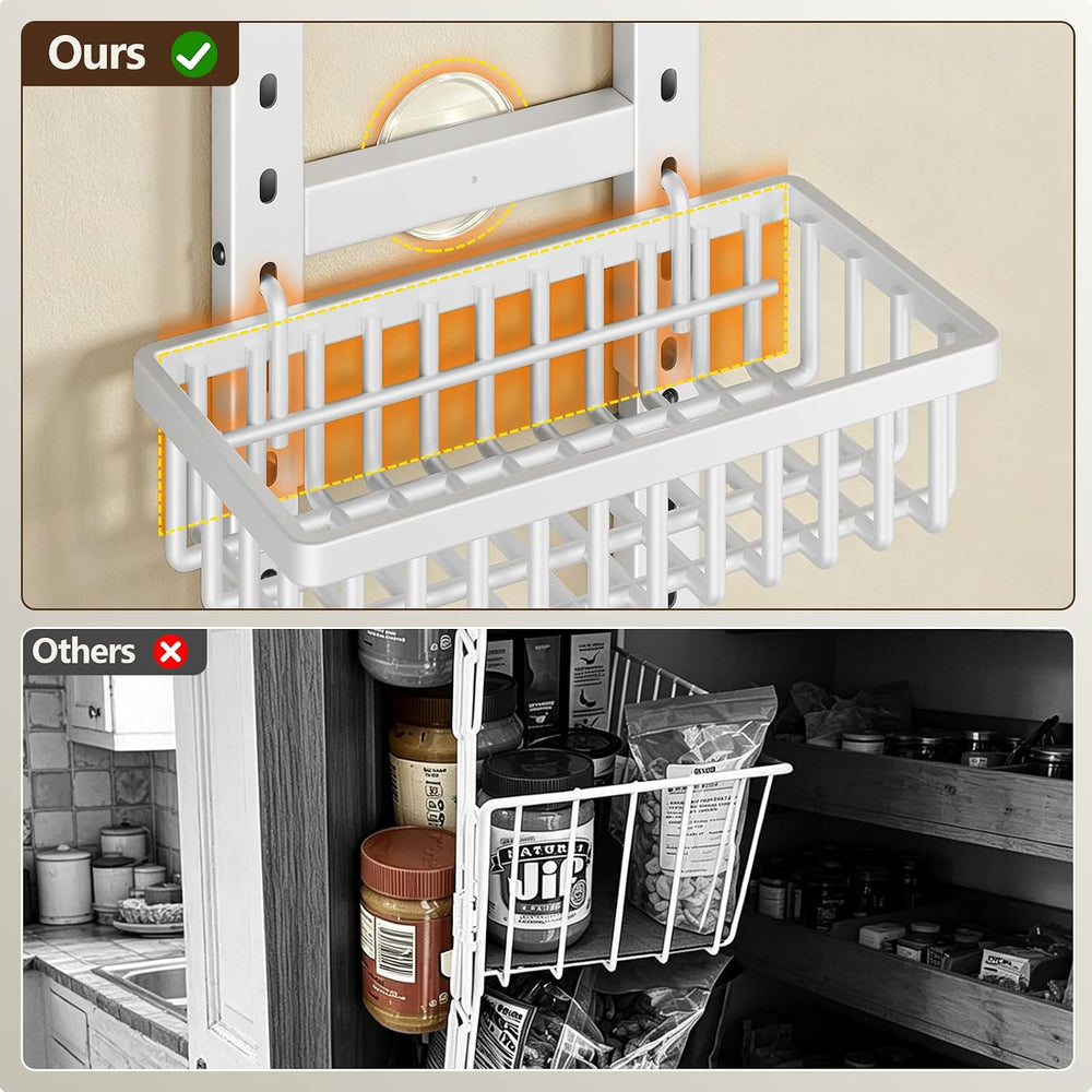 POKIPO 9 Tier Narrow Over The Door Pantry Organizer, 2 in 1 Wall Mount or Han...