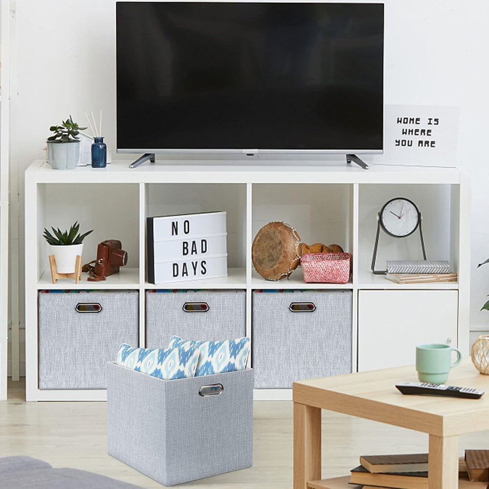 Posprica 13x15x13in Collapsible Storage Bins, Fabric Foldable Cube Storage Bo...