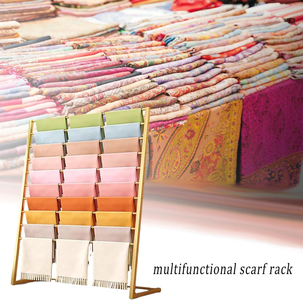 10 Tier Metal Freestanding Scarf Display rack for Commercial Clothing Store