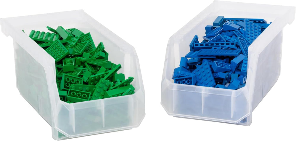 Medium Stackable Plastic Storage Bins, 8-Pack, Clear