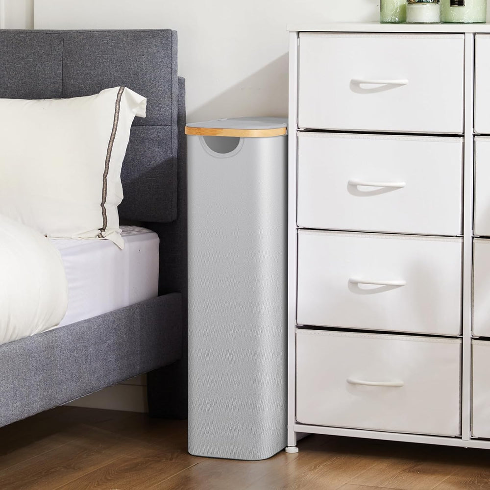 Slim Laundry Hamper with Lid by Fiona's magic, 63L Narrow Laundry Basket ...