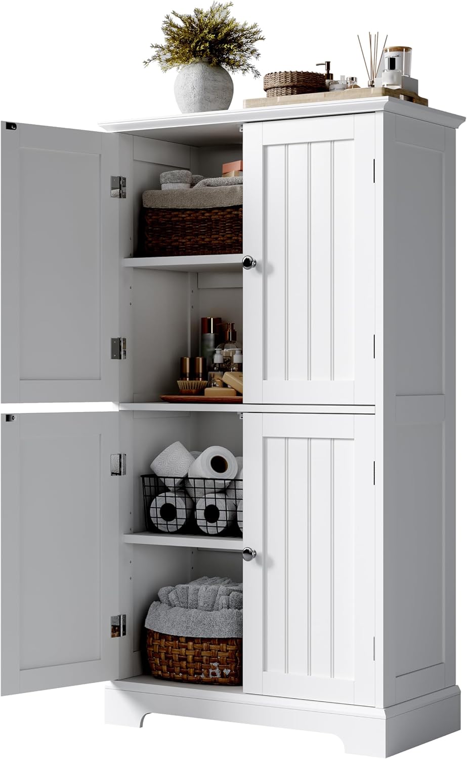 ChooChoo Bathroom Floor Cabinet with Adjustable Shelves