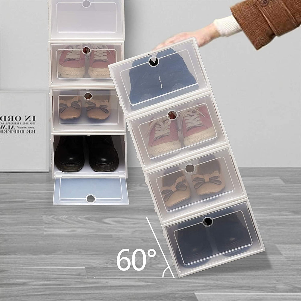 LOYALHEARTDY 24 Pack Shoe Storage Box,Clear Plastic Stackable Shoe Organizer ...
