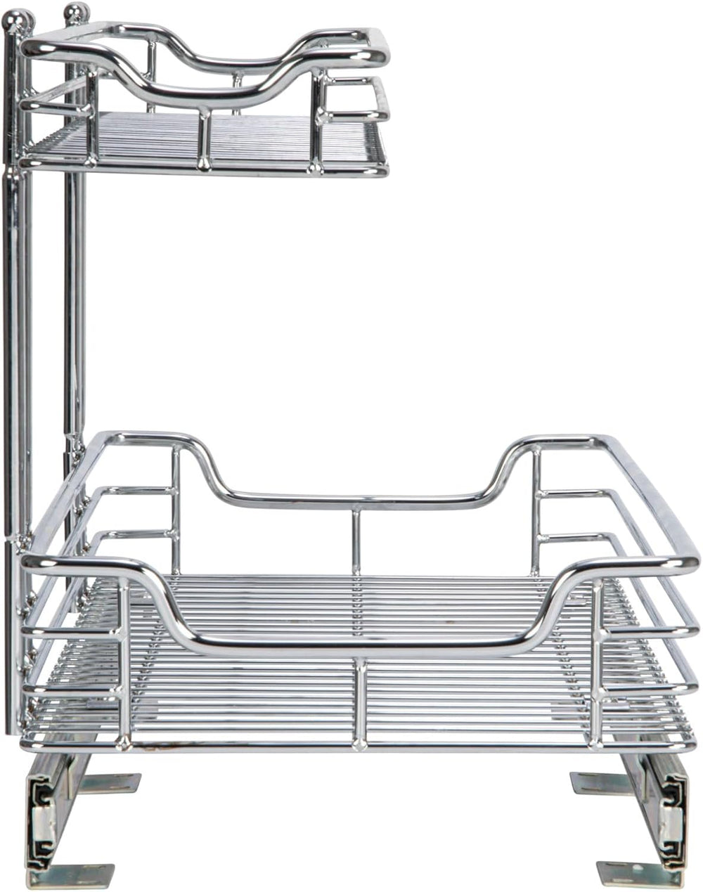 Household Essentials Glidez 2‑Tier Large Multipurpose Chrome‑Plated Steel Pul...