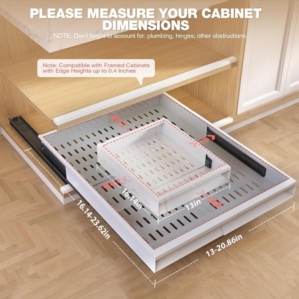 Seinloes Pull Out Cabinet Organizer, 4-Side Expandable to Fit Most Cabinets, ...
