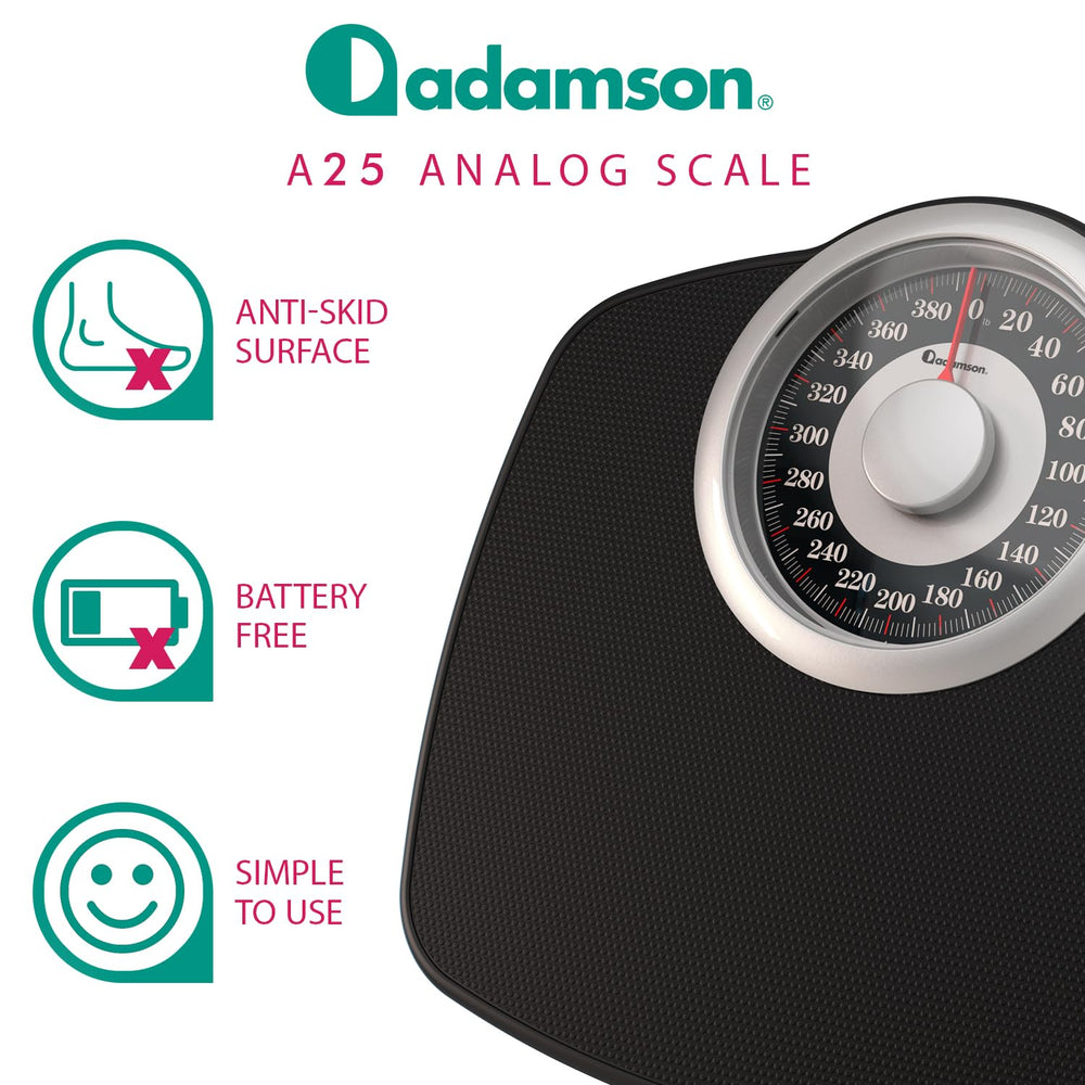 Adamson A25 Scales for Body Weight - Up to 400 LB - New - 5.3" Dial on 1...