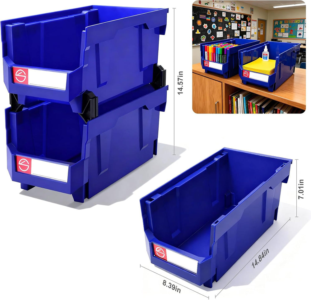 4Pack Storage Organizer Boxes,Desk Drawer Organizer, Stackable Storage Bins f...