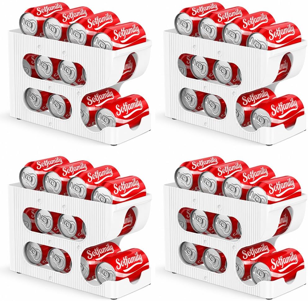 Sotfamily FIFO Soda Can Organizer for Pantry or Fridge, Holds 48 Cans