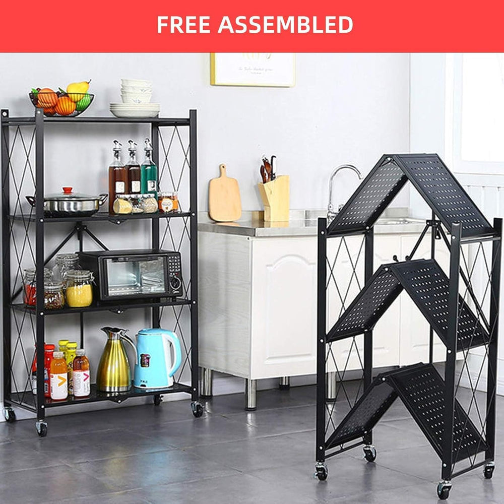 Kitchen Garage Metal Shelves, Storage Shelves Organizer, Foldable Metal Shelv...