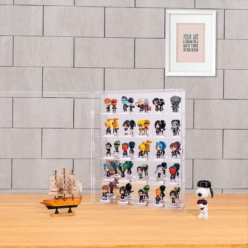AITEE 5 Tiers Acrylic Display Case with Mirrored Back on Wall or Desktop