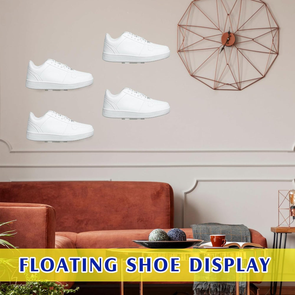 Treela 20 Pack Floating Shoe Display Set, Clear, Large, Rectangle