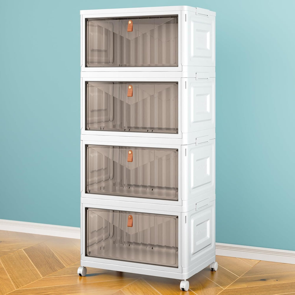 Wise Oannes Closet Organizers and storage with Wheels, 23QT White