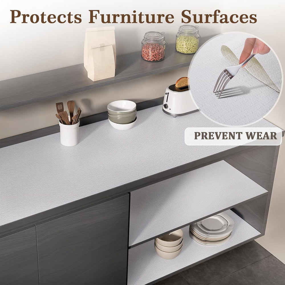 Shelf Liner for Kitchen Cabinets and Drawers, 24" x 360" White