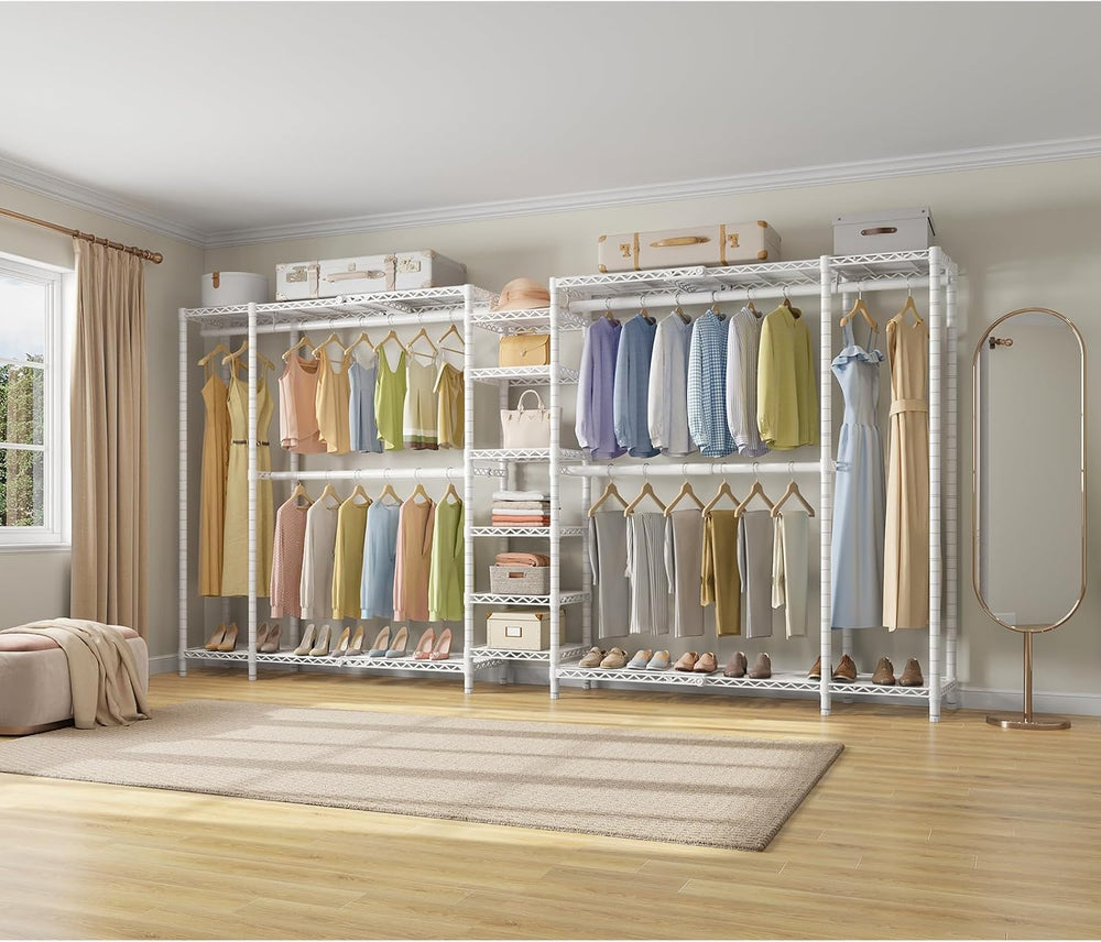 VIPEK X5 Extra Large Expandable Clothes Rack, Closet Organizer System White