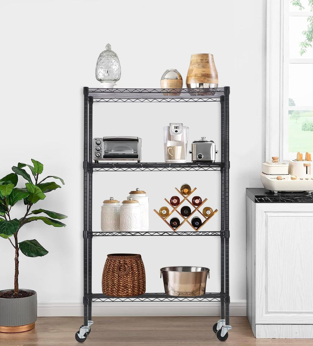 PayLessHere | 4-Tier Wire Shelf | 36"x14"x62" | Black