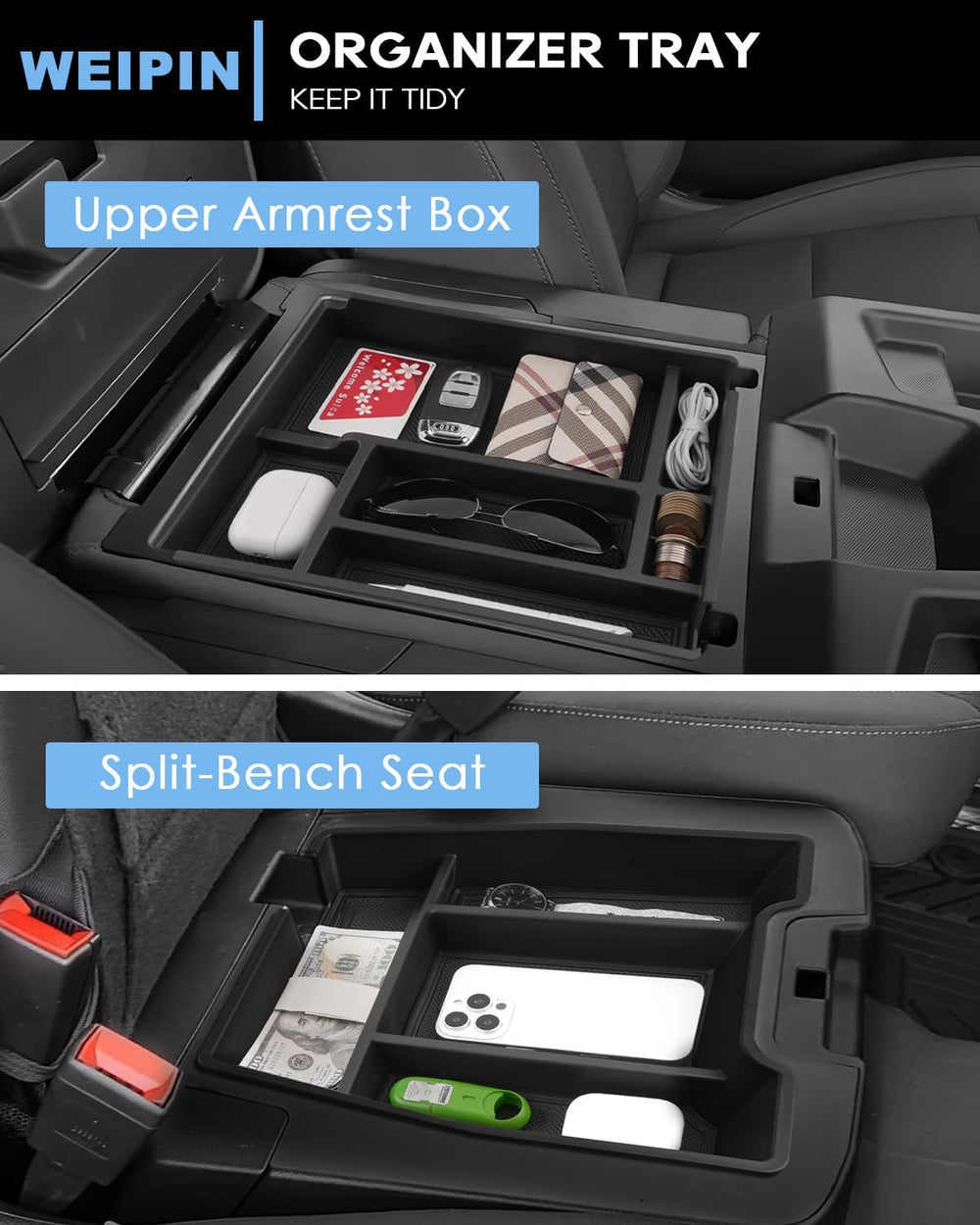 Silverado Sierra Center Console Organizer - Compatible with 2019-2026 Chevy S...