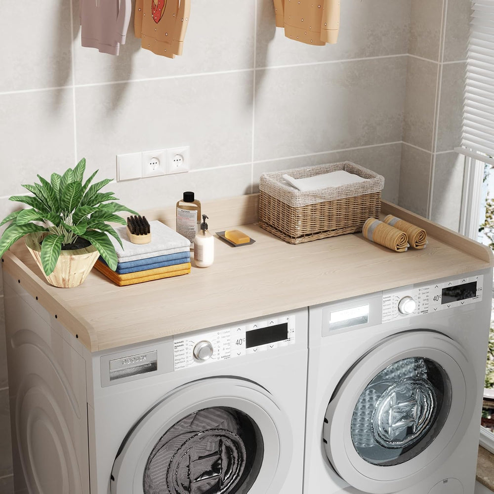Solid Wood Washer Dryer Countertop, 54 * 27.5 Inch, White Oak