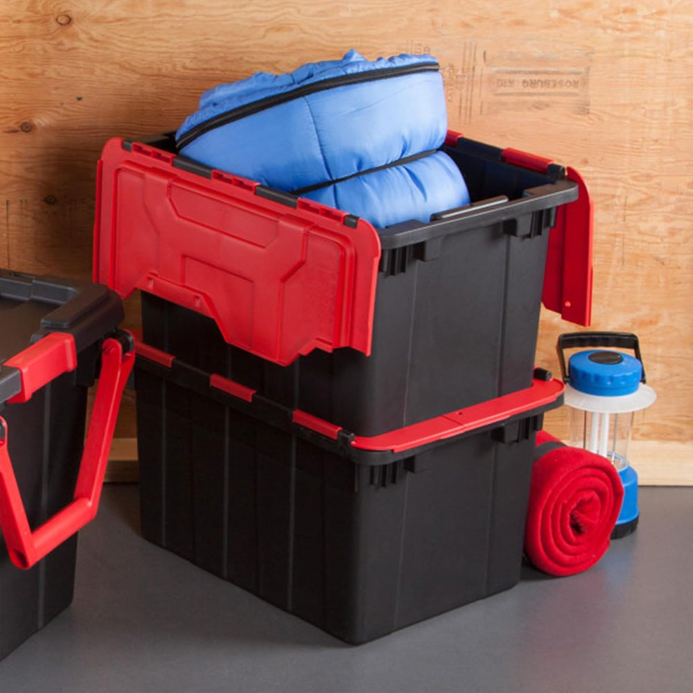 Sterilite Industrial Storage Tote with Lids for Garage, 12 Gallon, 6-Pack