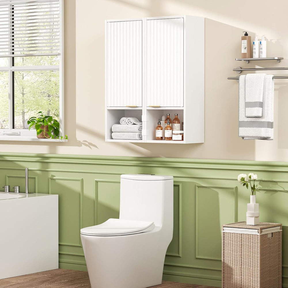 AKMAKM 59.1" Tall Slim Bathroom Storage Cabinet White | Freestanding or ...