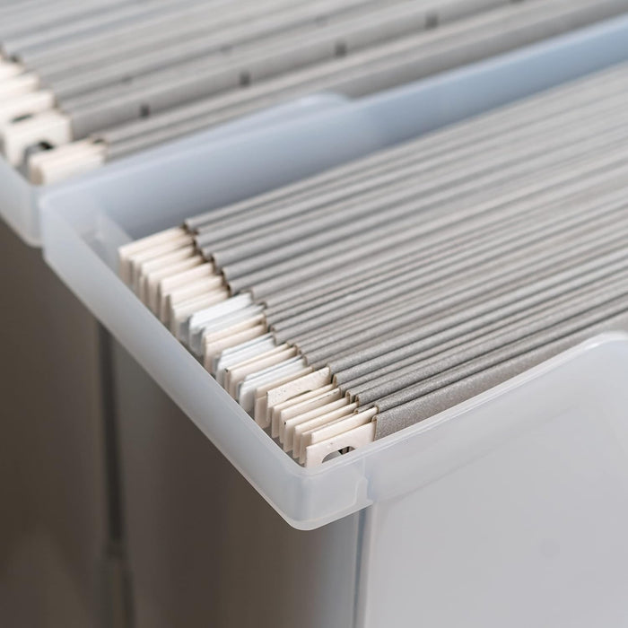 IRIS USA 6-Pack Small Desktop File Box with Open Lid, Clear