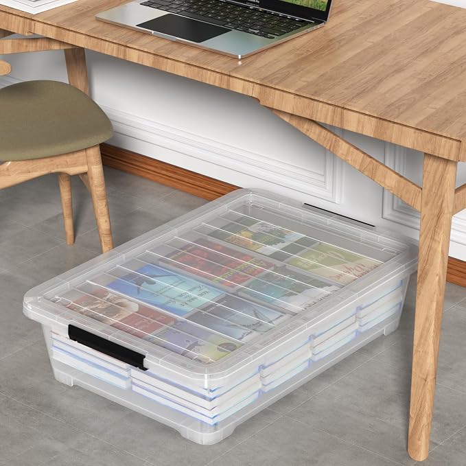 Rosebloom 40 Quart Plastic Under Bed Storage Bins