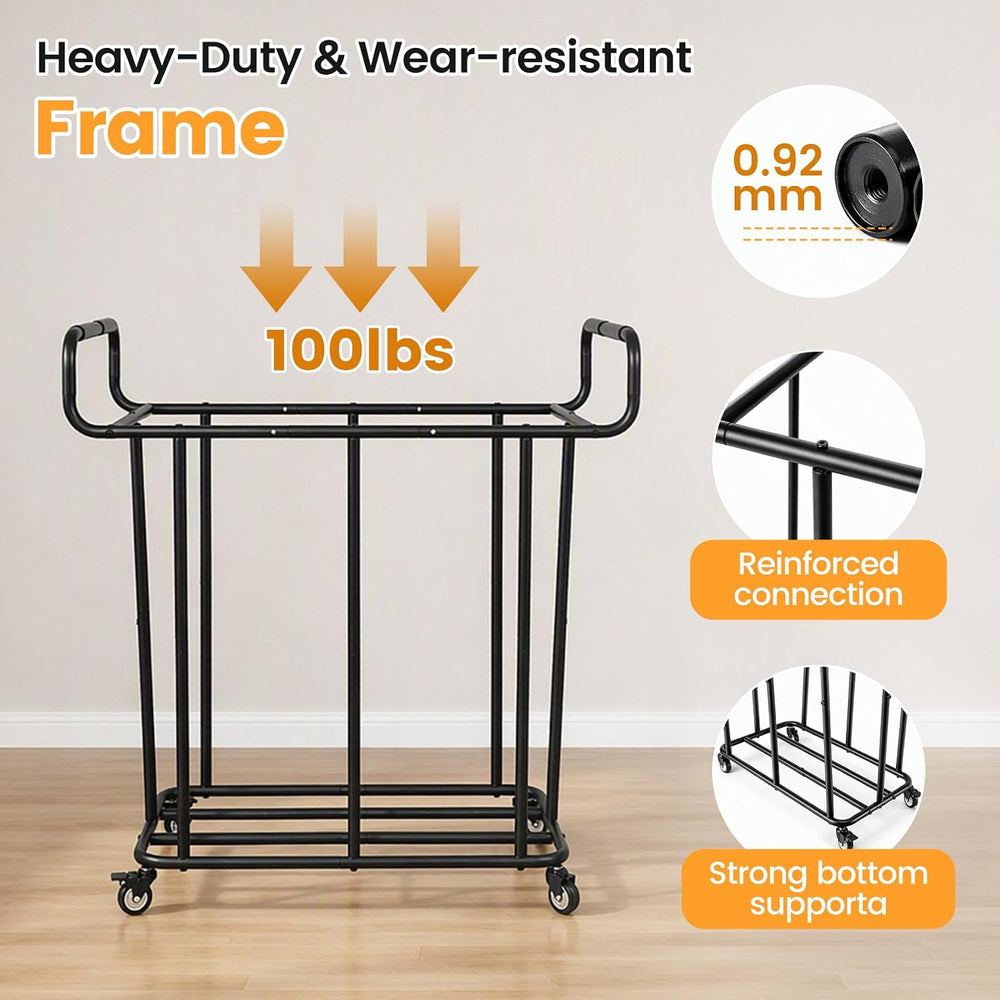 360L Laundry Hamper Cart with Wheels, Large Detachable Clothes Basket 
