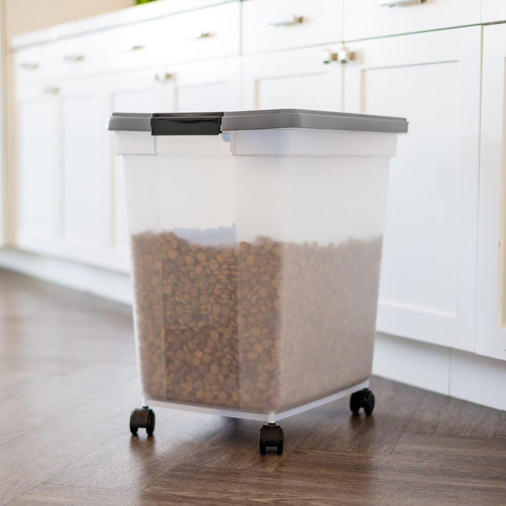 IRIS USA Dog Food Storage Container, Up to 50 lbs, Dark Gray, Made in USA