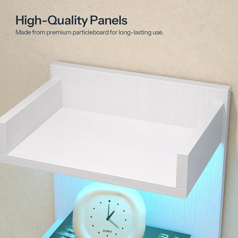 HOOBRO Floating Wall Shelves with LED Lights, Floating Shelf Wall Mounted