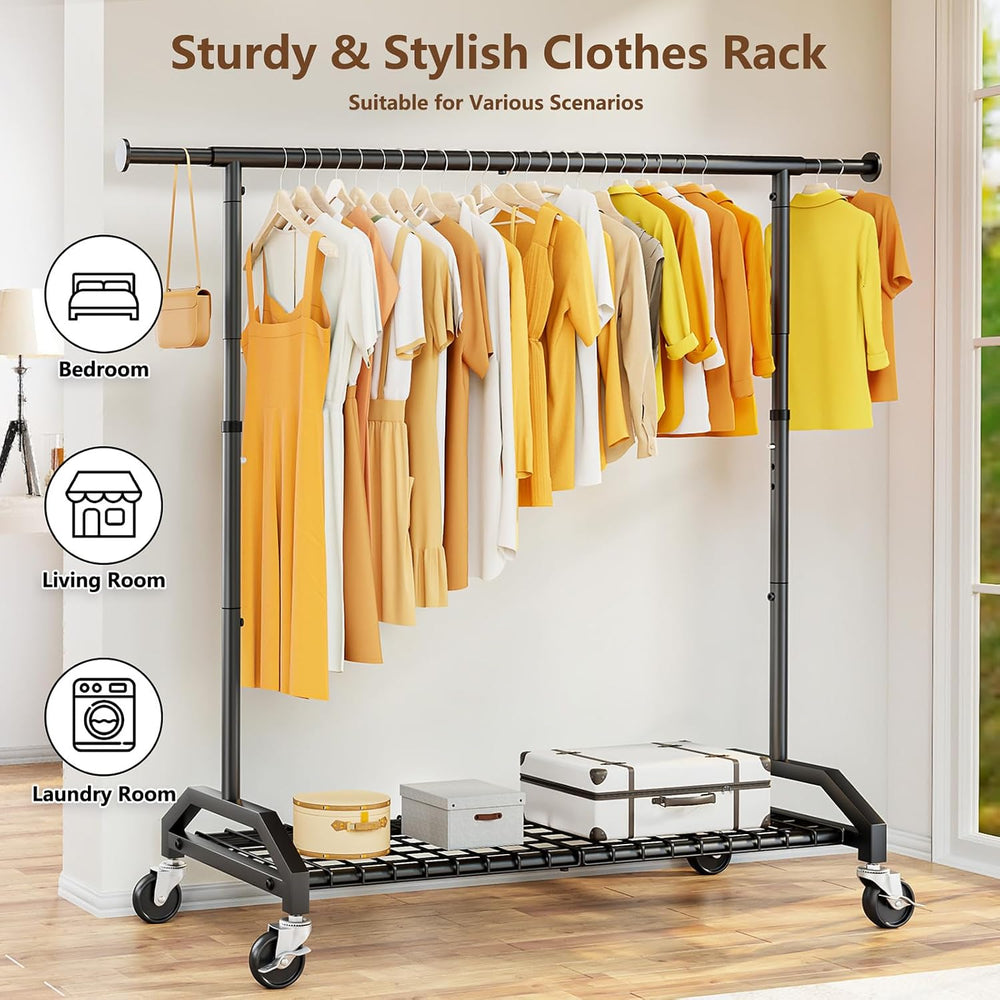 Wiracks Heavy Duty Clothes Rack for Hanging Clothes 350lbs Clothing Rack 3&qu...