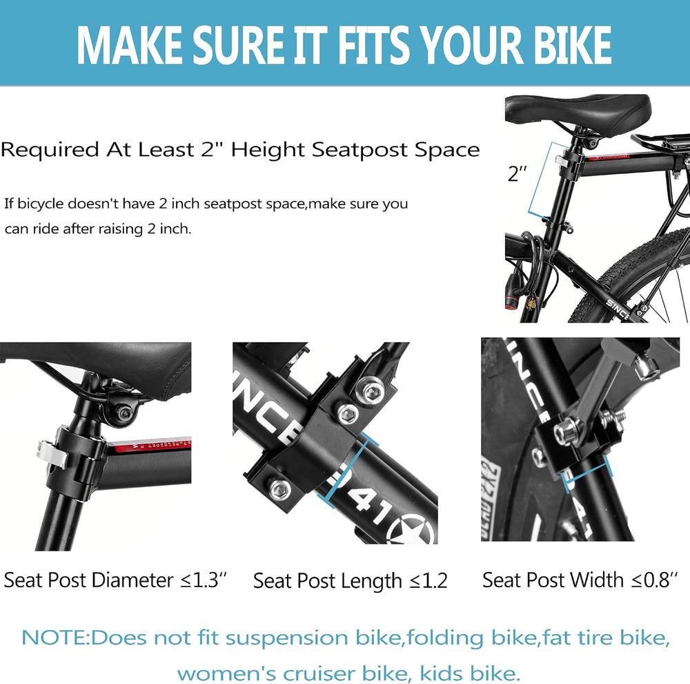 Rear Bike Rack,Bike Cargo Rack w/Fender & Large Size Reflective,Quick Rel...
